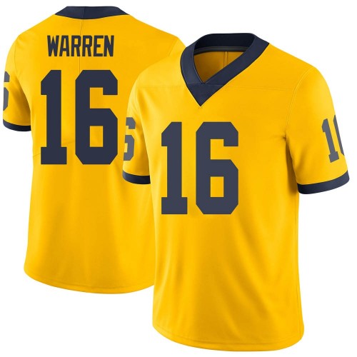 Davis Warren Michigan Wolverines Youth NCAA #16 Maize Limited Brand Jordan College Stitched Football Jersey QWU4454FQ
